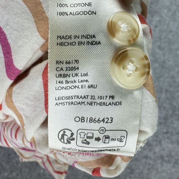 Pilcro Anthropologie Painter Buttondown Shirt Top Womens S Striped Oversized - Picture 13 of 13